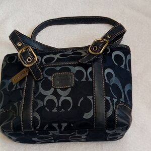 Coach Navy Signature Tote Bag